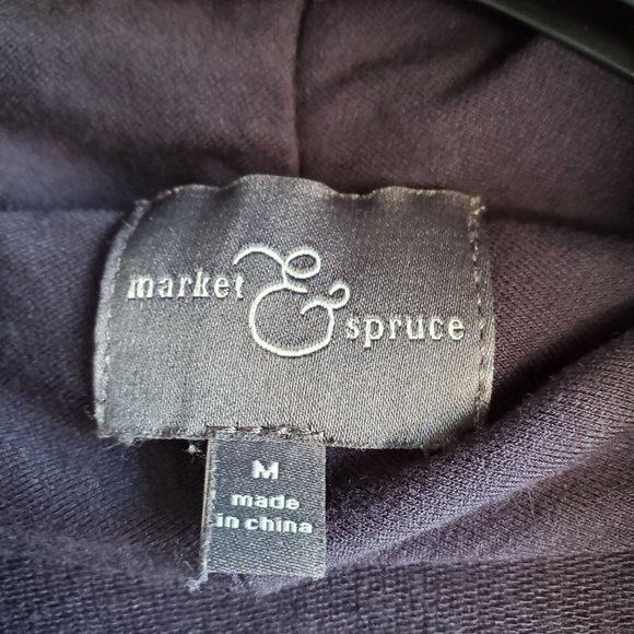 Market & Spruce Drape Asymmetrical Top Deep Blue Side Zipper Womens Size M - Picture 5 of 7